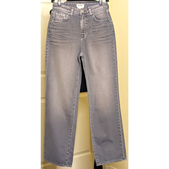 L'AGENCE Denim - L'Agence Jeans Womens 25 Gray Jones Ultra Stovepipe High-Rise Cotton Straight